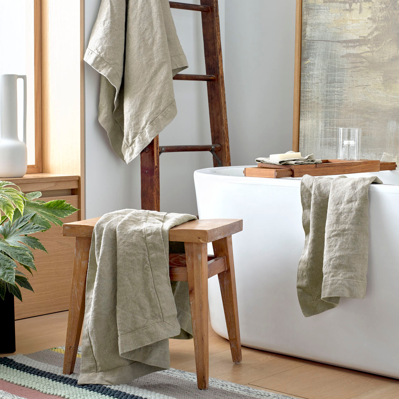 Linen Kitchen Towel-Linen tea towel. Washed linen kitchen towel. Hand towel.  Heavy linen!