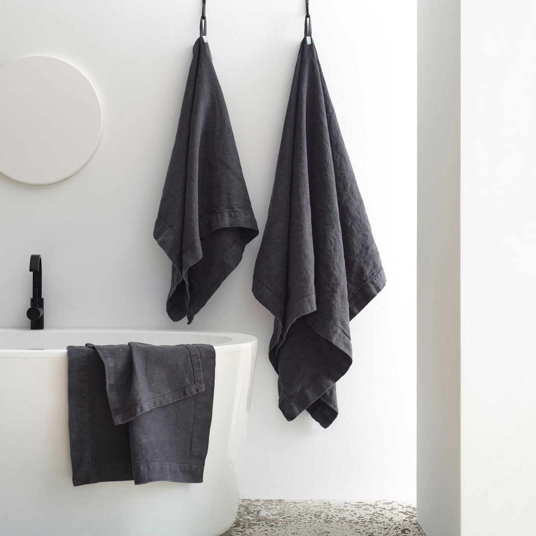 Home SPA bath towel set - Organic Towel Set - Washed Linen Bath Towels -  Set of Organic Towels - Sauna Linen Towels - Natural Linen Towel