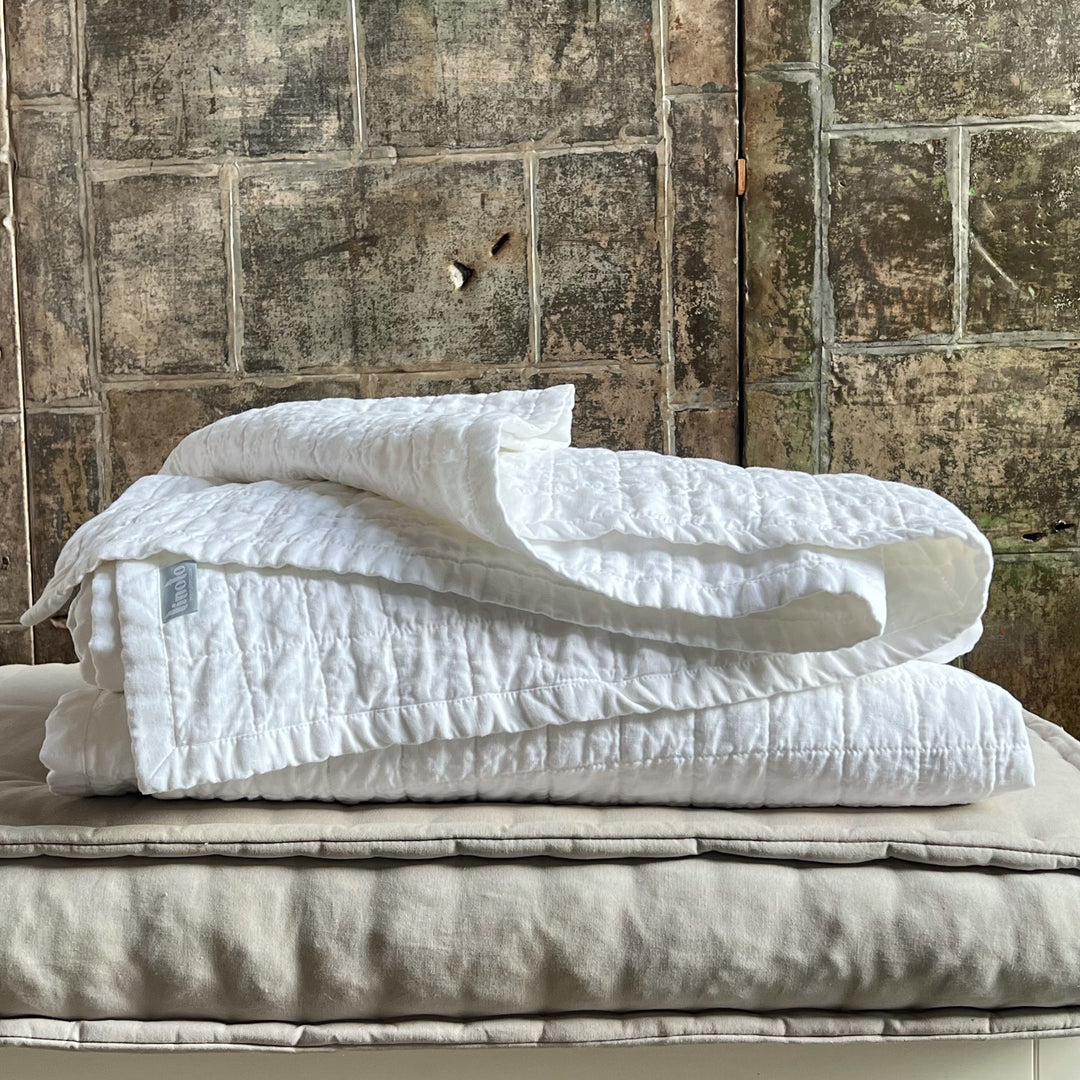 Sale Quilted Linen Coverlet