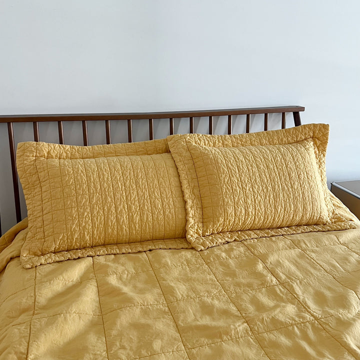 Butternut Quilted Linen Coverlet